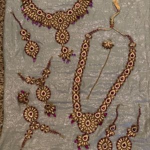 Traditional Handmade Indian Jewelry Set Pink